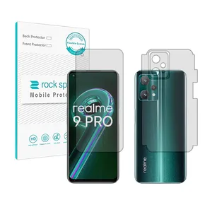 Rockspace HyGEL clear screen protector suitable for Realme 9 Pro mobile phone along with the back protector and lens