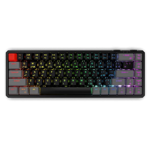 کیبورد گیمینگ فاطر مدل KWR-8000B، مکانیکال سوییچ قرمز، Tenkeyless، نورپردازی RGB