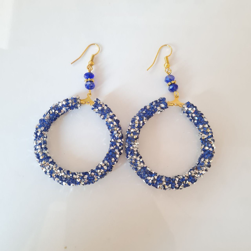 گوشواره زنانه مدل حلقه ای نگین