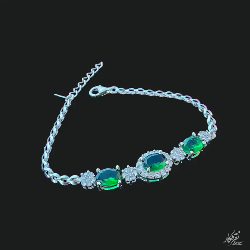 دستبند نقره زنانه مسعود جلالی نقره کار مدل 30601