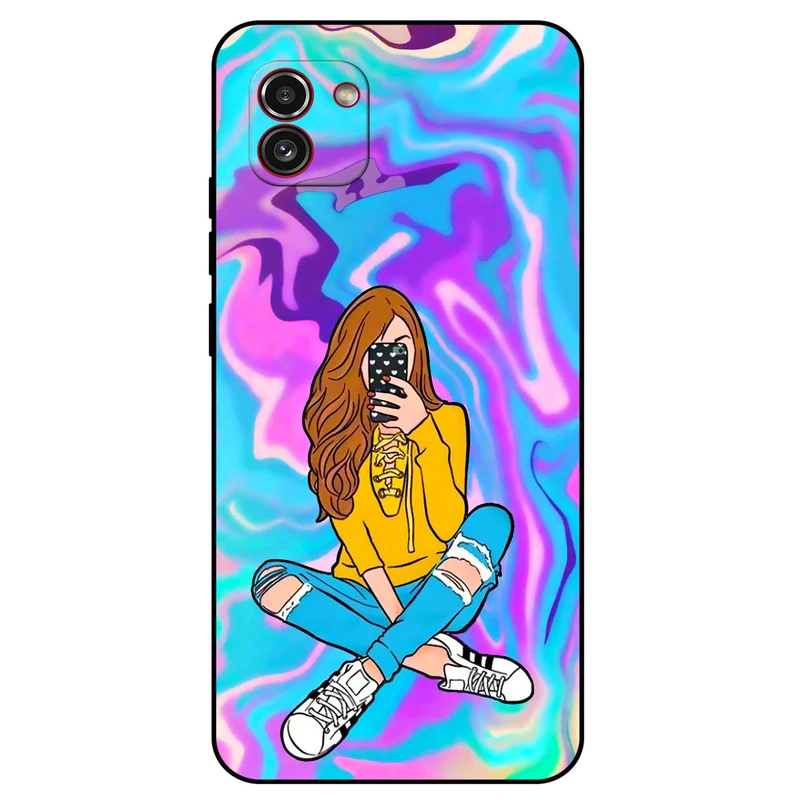 کاور مگافون طرح دخترانه مدل 7592 مناسب برای گوشی موبایل سامسونگ Galaxy A03       