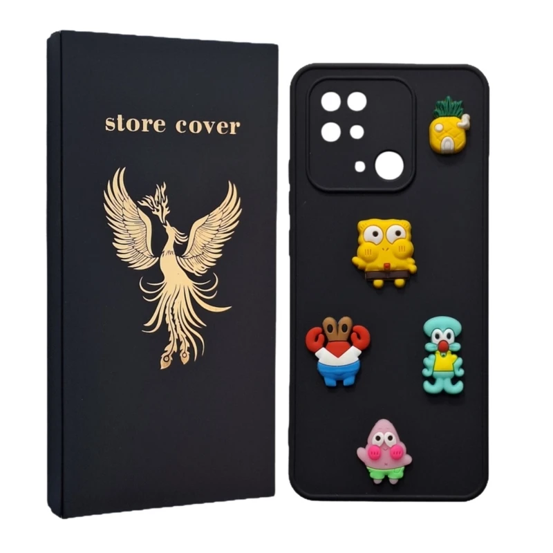 کاور استور کاور طرح باب اسفنجی برجسته مدل 10c مناسب برای گوشی موبایل شیائومی Redmi 10C / Poco C40 