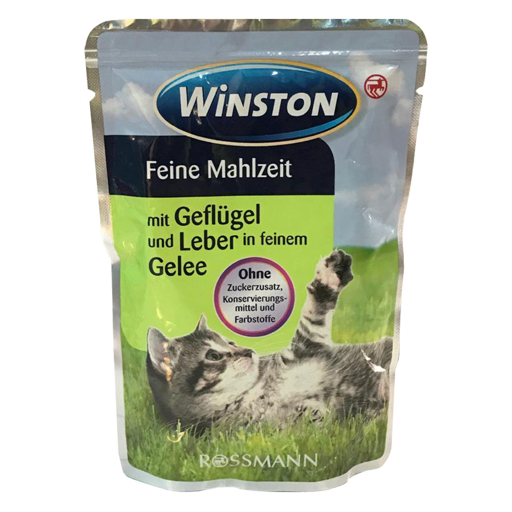 پوچ گربه وینستون مدل geflugel leber وزن 100 گرم