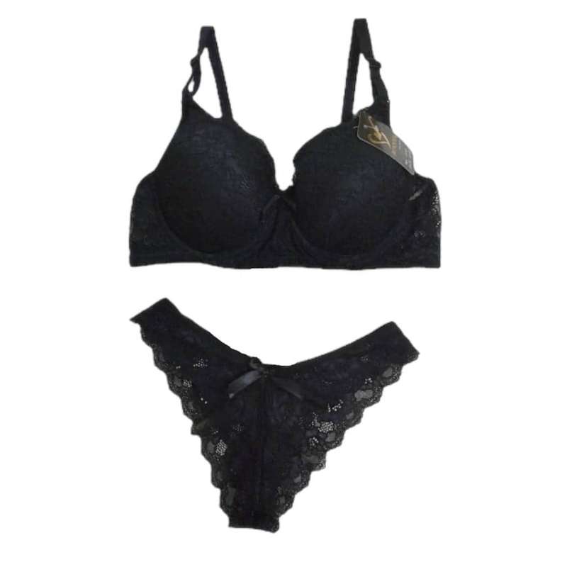 ست شورت و سوتین زنانه مدل اسفنجی ماساژور دار گیپور