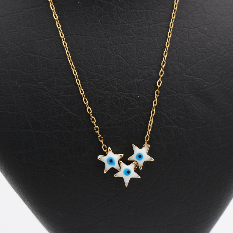 گردنبند دخترانه مدل چشم نظر ستاره دریایی کد 12613 گردنبند دخترانه مدل چشم نظر ستاره دریایی کد 12613