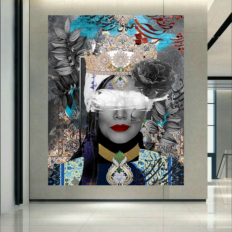 تابلو بوم طرح دختر مدل شعر و پتینه کد AR30378