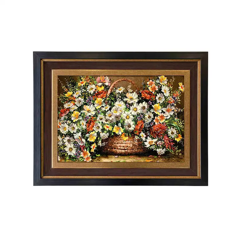 تابلو فرش ماشینی مدل سبد گل کد 8733