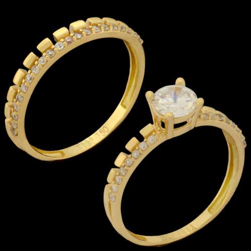 انگشتر طلا 18 عیار زنانه طلای مستجابی کد 6702 مجموعه 2 عددی