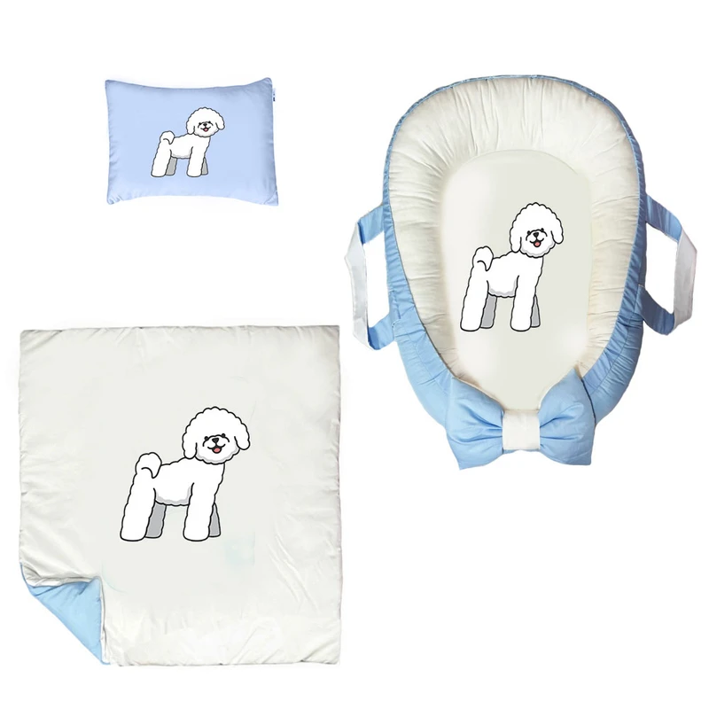 سرویس خواب سه تکه نوزاد ناریکو مدل گارد محافظ دار طرح سگ خندان کد 0608