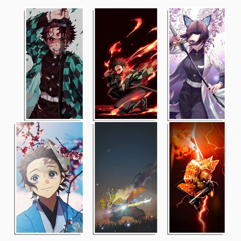 استیکر لپ تاپ و موبایل گوفی طرح انیمه شیطان کش مجموعه 6 عددی 