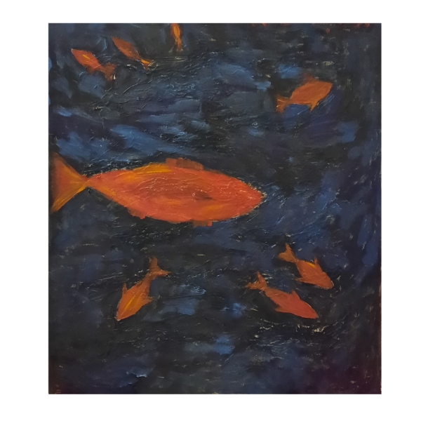 تابلو نقاشی رنگ روغن مدل ماهی