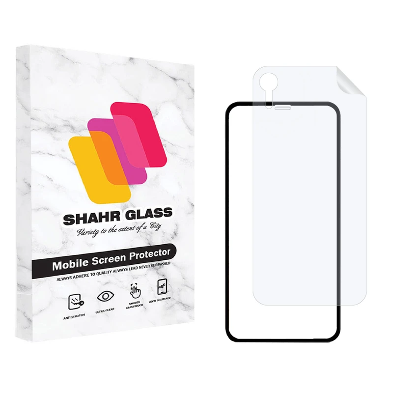 محافظ صفحه نمایش شهر گلس مدل 2FN مناسب برای گوشی موبایل اپل iPhone XR به همراه محافظ پشت گوشی