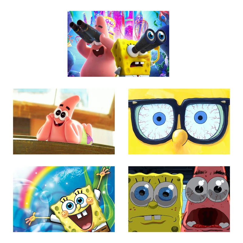 استیکر لپتاپ طرح باب اسفنجی کد 0180 مجموعه 5 عددی