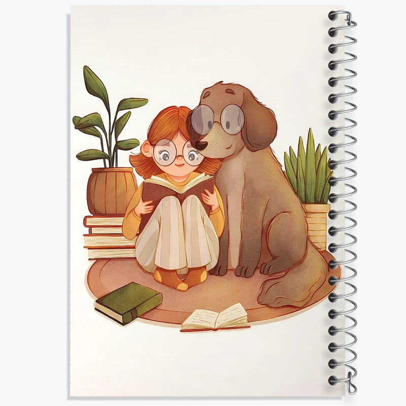 دفتر لیست خرید 50 برگ خندالو طرح دختر و سگ کد N5642