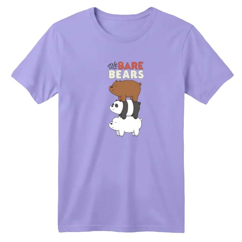 تی‌شرت آستین کوتاه لانگ یقه گرد  بچگانه مدل سه خرس کد 4