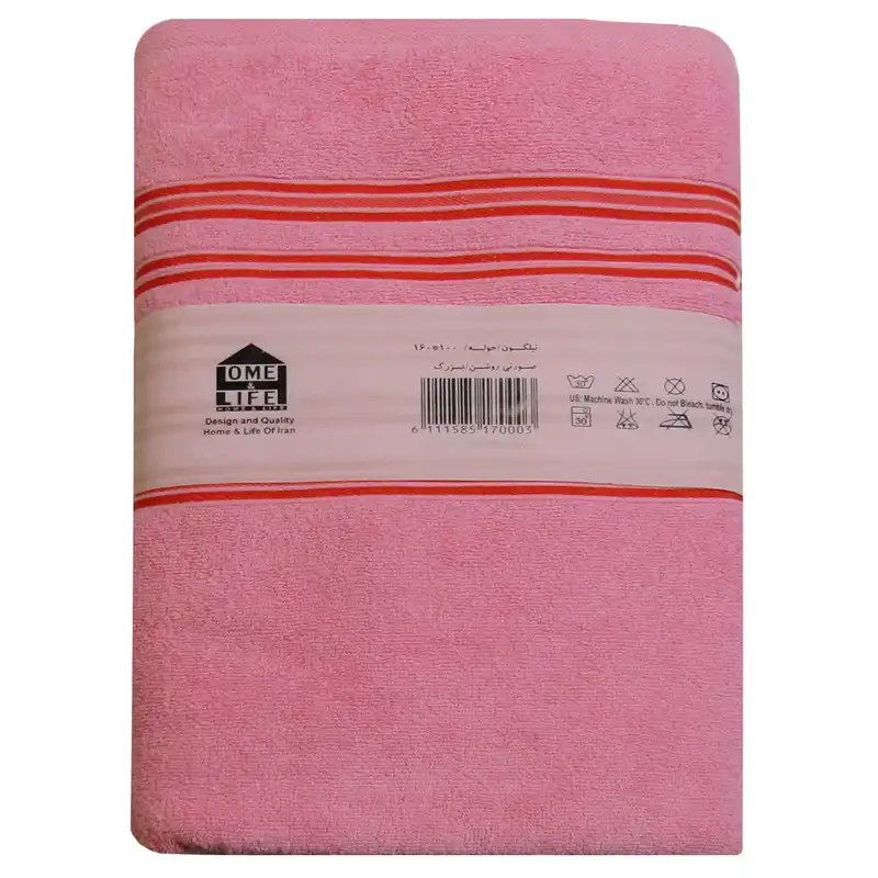 حوله حمام هوم اند لایف مدل نیلگون کد 170003 سایز 160x100 سانتی متر