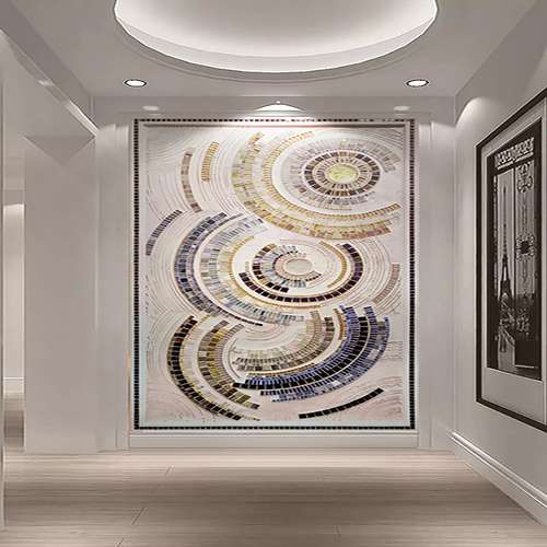 پوستر دیواری سه بعدی مدل دایره گچی اشکال هندسی DVRF1405