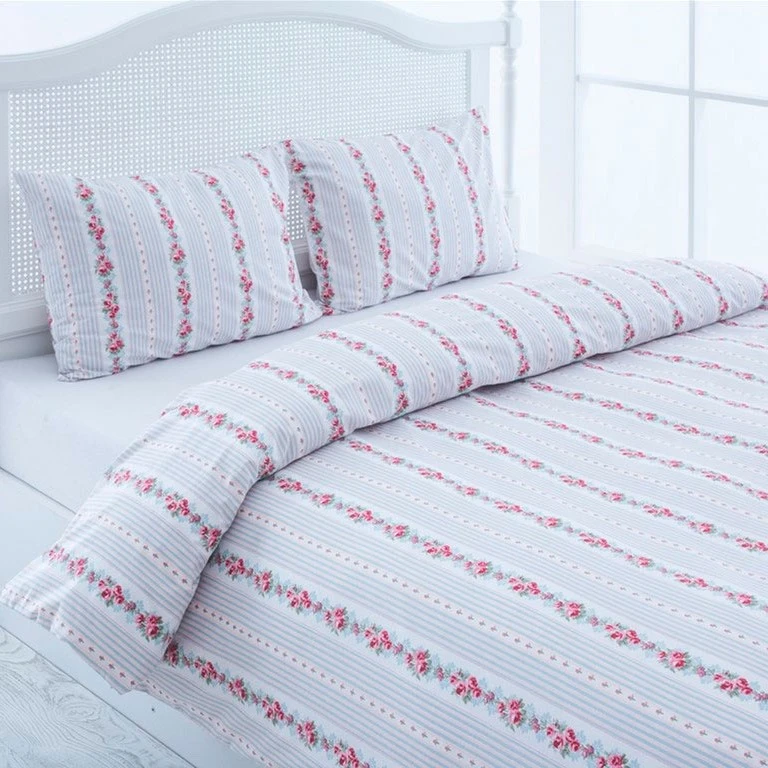 سرویس ملحفه انگلیش هوم مدل Cottage Stripe دو نفره 3 تکه