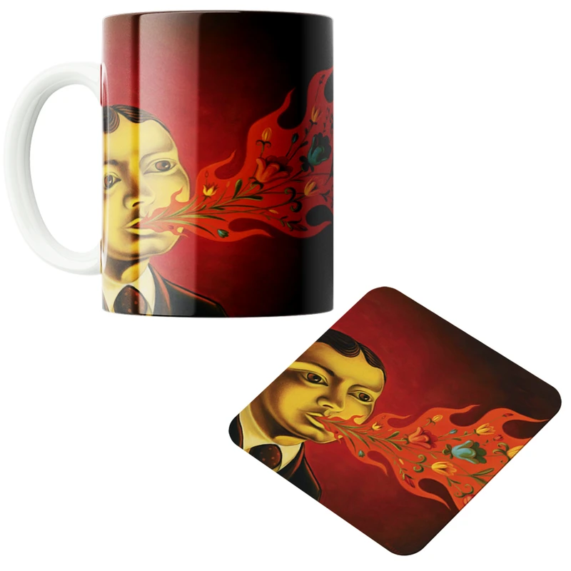 ماگ مدل آتش کد 166 به همراه زیرلیوانی