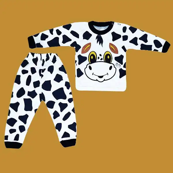ست تی شرت و شلوار نوزادی مدل Cow-so