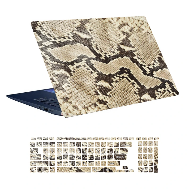 استیکر لپ تاپ توییجین و موییجین طرح Snake کد 13 مناسب برای لپ تاپ 15.6 اینچ به همراه برچسب حروف فارسی کیبورد