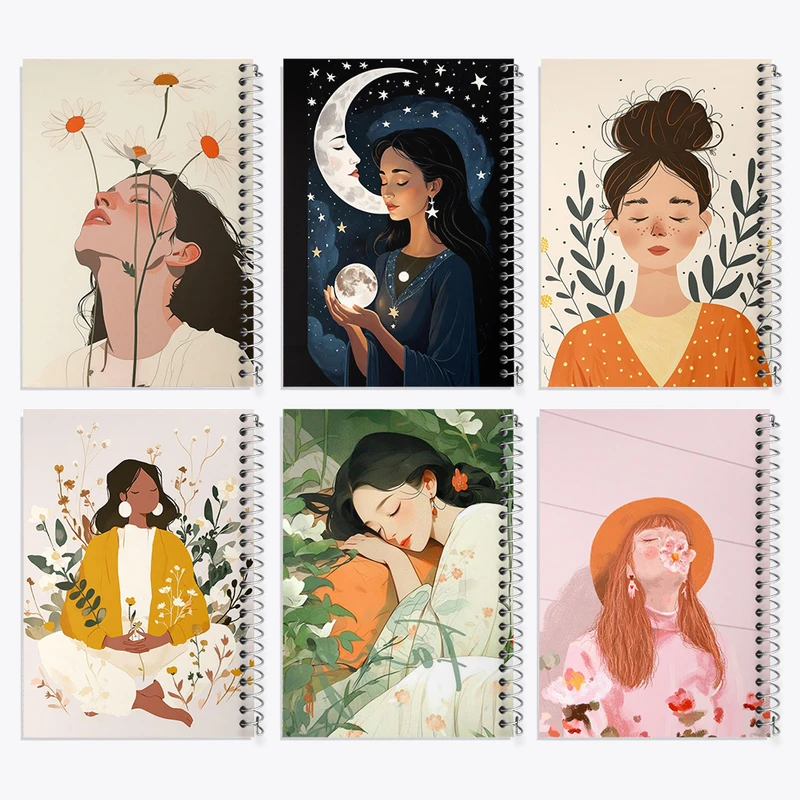 دفتر مشق 100 برگ خندالو طرح دخترانه کد 825 مجموعه 6 عددی