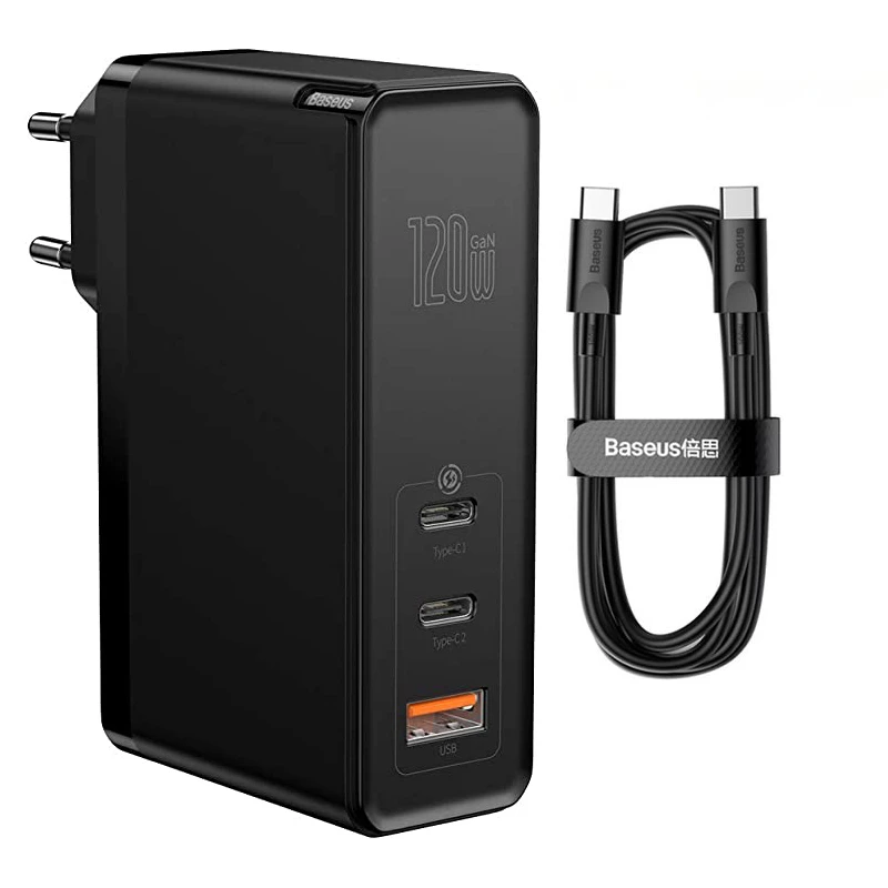 شارژر دیواری باسئوس مدل GaN2Pro 120W CCGAN120E به همراه کابل USB-C