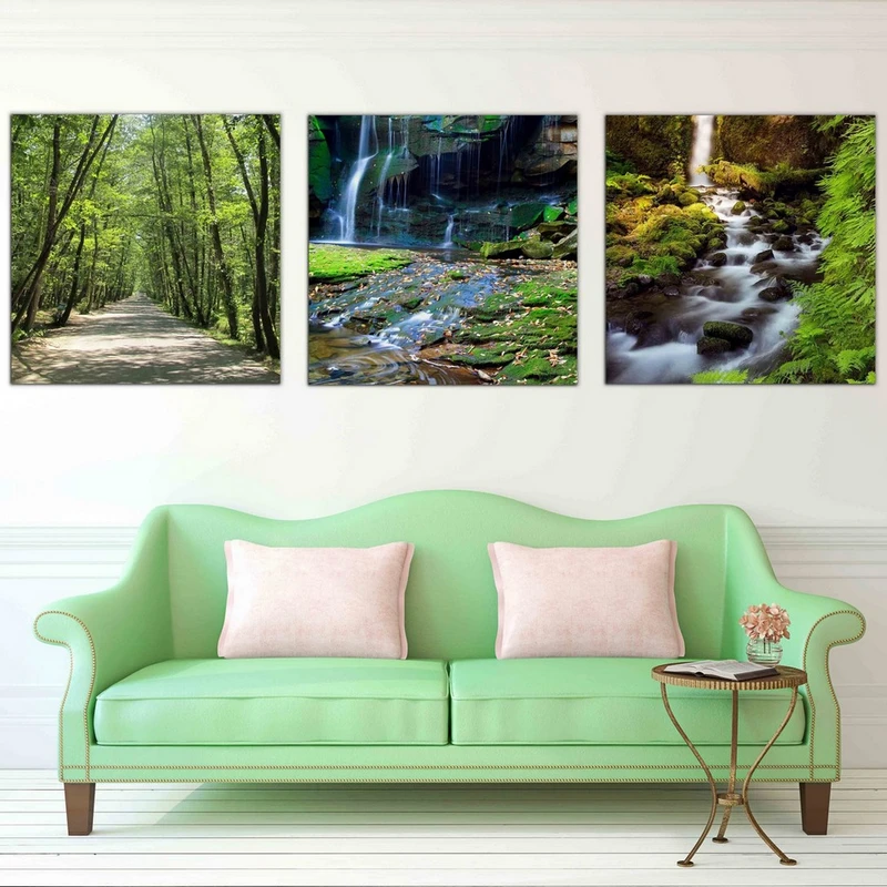 تابلو شاسی بکلیت طرح طبیعت جنگل و آبشار مدل SH-450 مجموعه 3 عددی