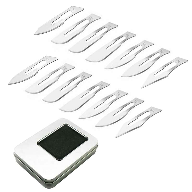 مجموع تیغ استریل جراحی شماره 18 الی 25 بسته 14 عددی مدل SKJMRJKLGH002369