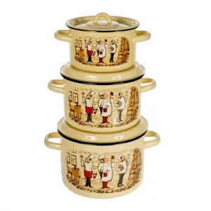 سرویس قابلمه  لعابی 6 پارچه طرح سرآشپز کد 310178