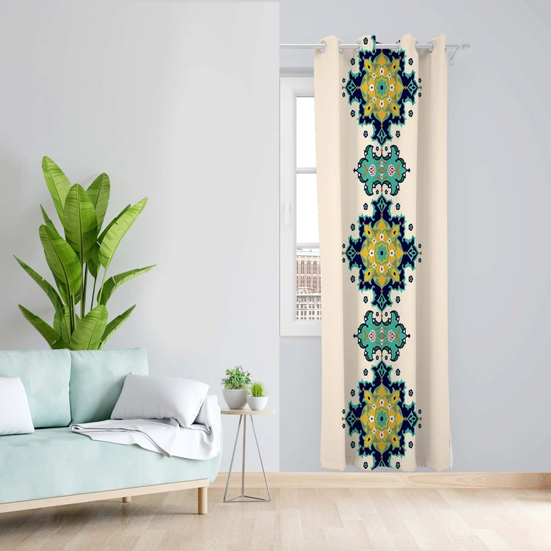 پرده طرح سنتی مدل مخمل پانچی کد 5169 z سایز 140x200 سانتی متر