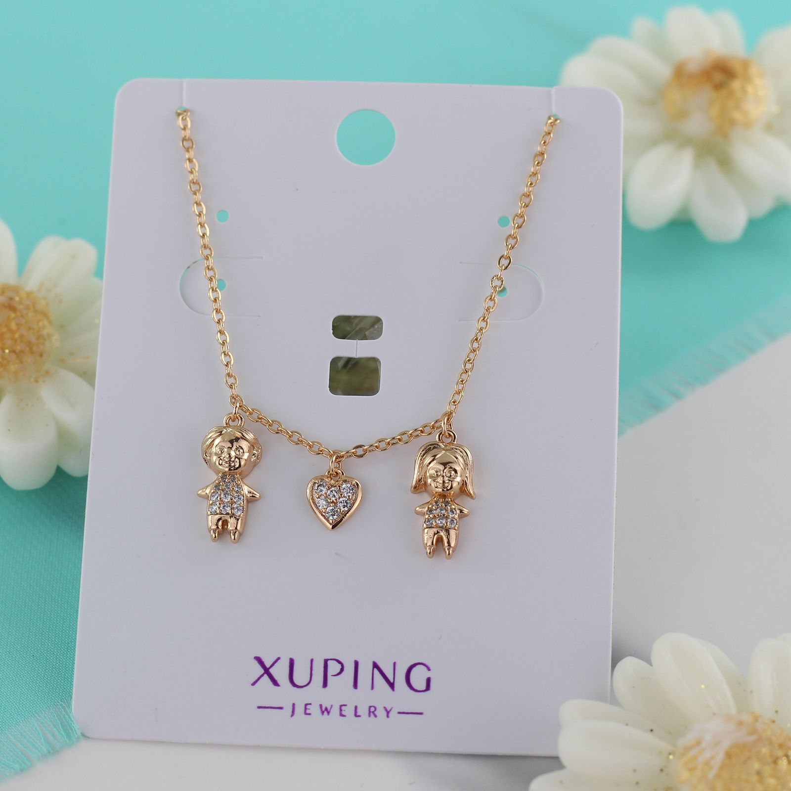 گردنبند زنانه ژوپینگ مدل دختر و پسر کد N507E -  - 2