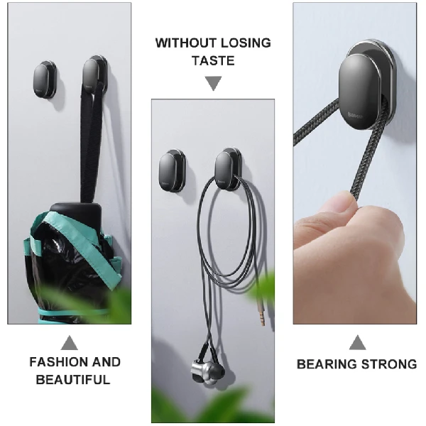 عکس شماره 8 : گیره آویز خودرو باسئوس مدل small shell vehicle hook acgg-04 بسته 4 عددی