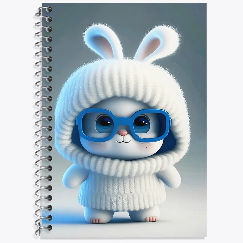 دفتر زبان 50 برگ خندالو مدل دو خط طرح خرگوش کیوت کد N4085