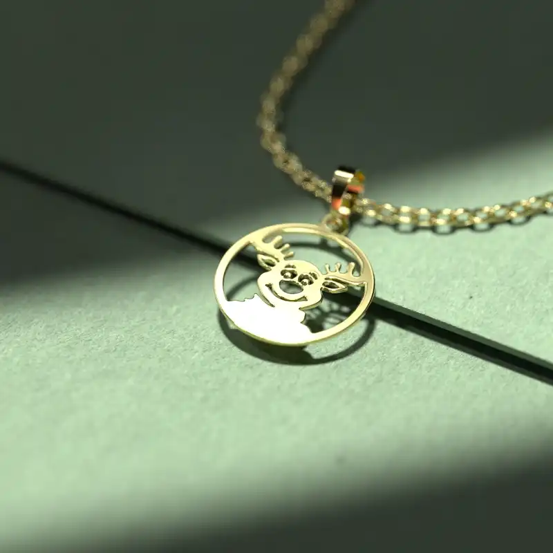 گردنبند طلا 18 عیار زنانه مدوپد مدل تخم مرغ طرح زیگزاگ کد CA10364