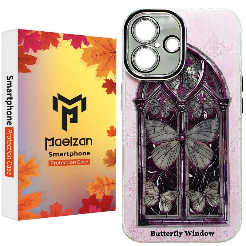 کاور پاییزان مدل Butterfly طرح پروانه مناسب برای گوشی موبایل اپل IPhone 16 