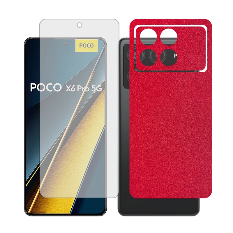 محافظ صفحه نمایش شفاف گلس مدل Together مناسب برای گوشی موبایل شیائومی Poco X6 Pro به همراه برچسب پوششی پشت گوشی 