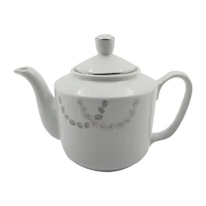 قوری چینی زرین ایران مدل استوانه گل آذین