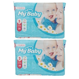 پوشک کودک مای بیبی مدل gentle with skin سایز 2 دو بسته 38 عددی