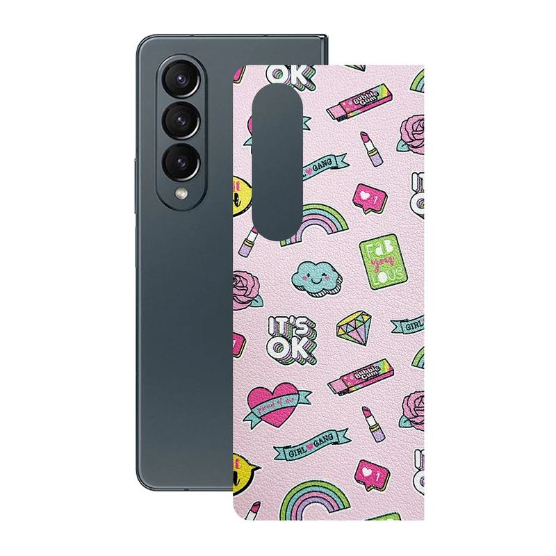 برچسب پوششی ریمکس مدل Leth طرح دخترانه مناسب برای گوشی موبایل سامسونگ Galaxy Z Fold4