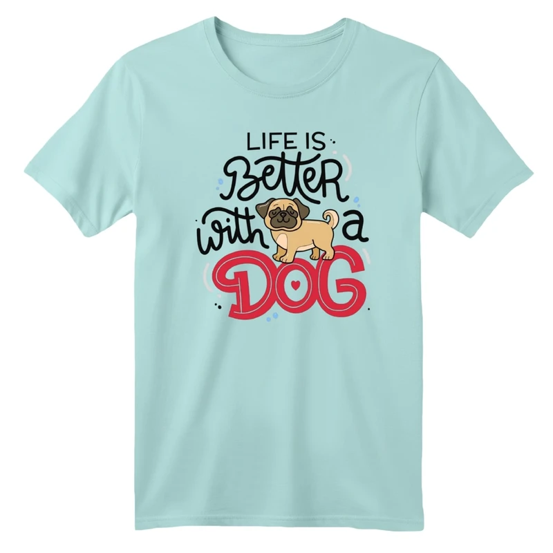 تی شرت آستین کوتاه بچگانه مدل سگ و نوشته