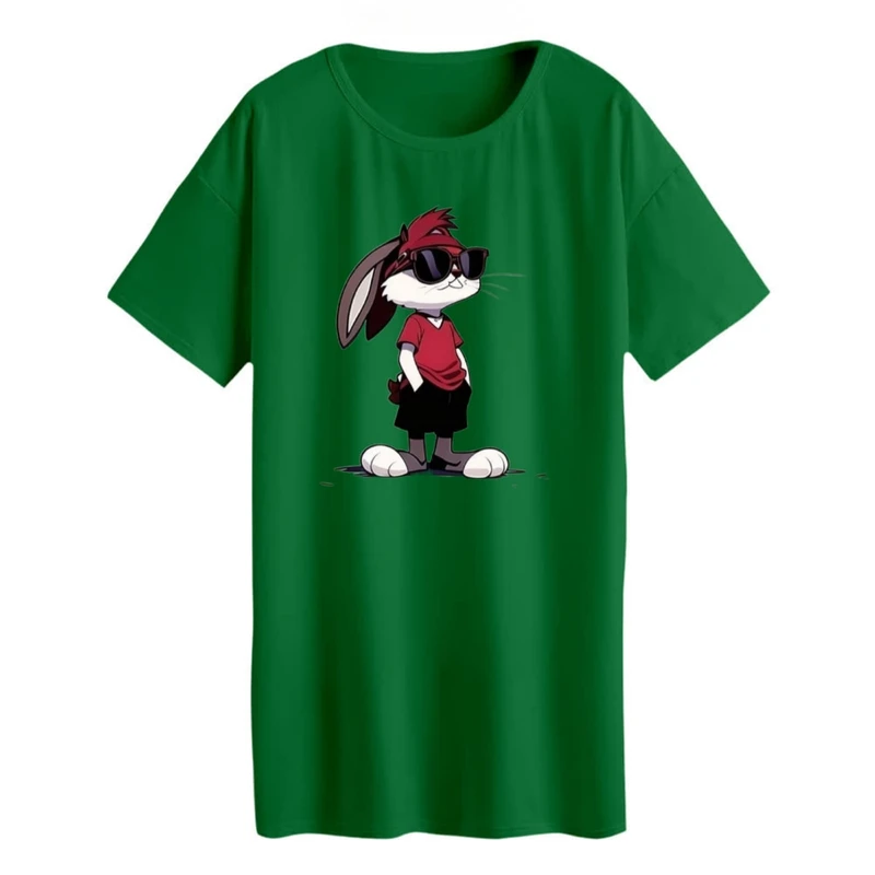 تی شرت لانگ زنانه مدل  خرگوش خوش تیپ