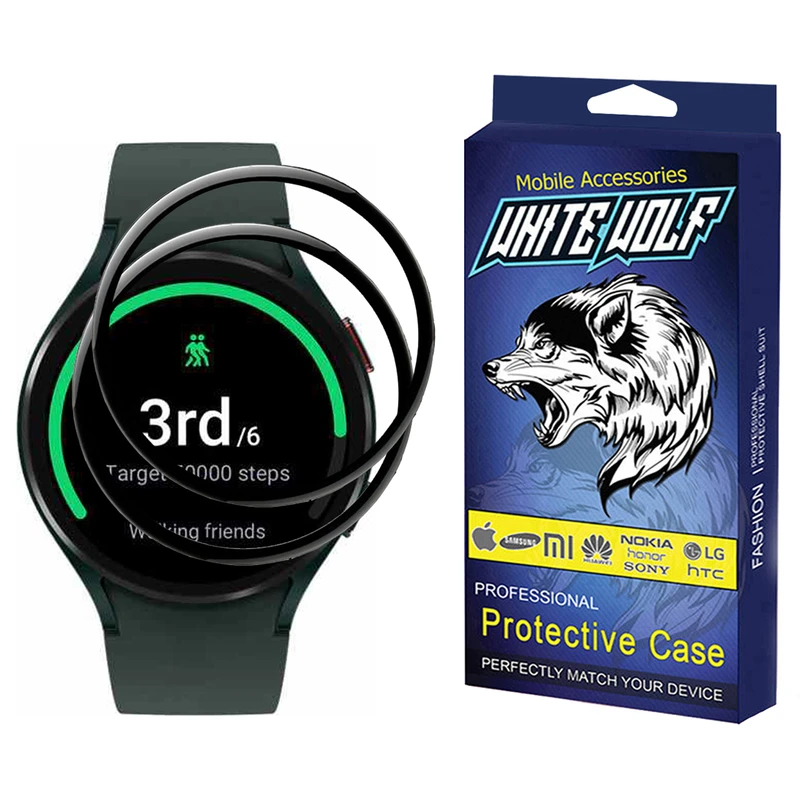 محافظ صفحه نمایش وایت ولف مدل W-2PWM مناسب برای ساعت هوشمند سامسونگ Watch 4 40mm بسته 2 عددی