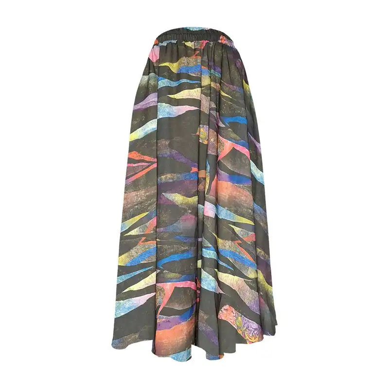 دامن کلوش زنانه مدل E4 رنگ زیتونی