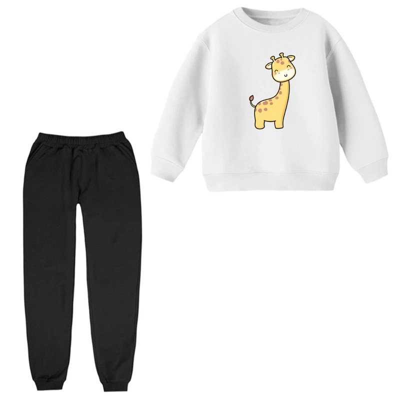 ست سویشرت و شلوار راحتی بچگانه مدل زرافه کد ۵  