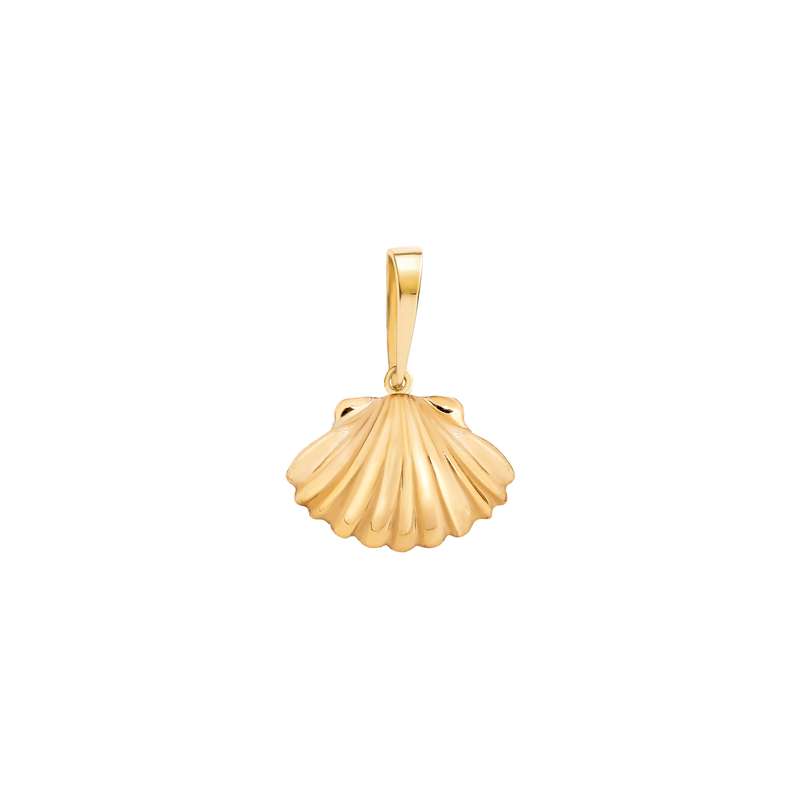 آویز گردنبند طلا 18 عیار زنانه ماوی گالری مدل صدف اویستر