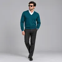 پلیور مردانه پشمی یقه هفت مدل مینرال