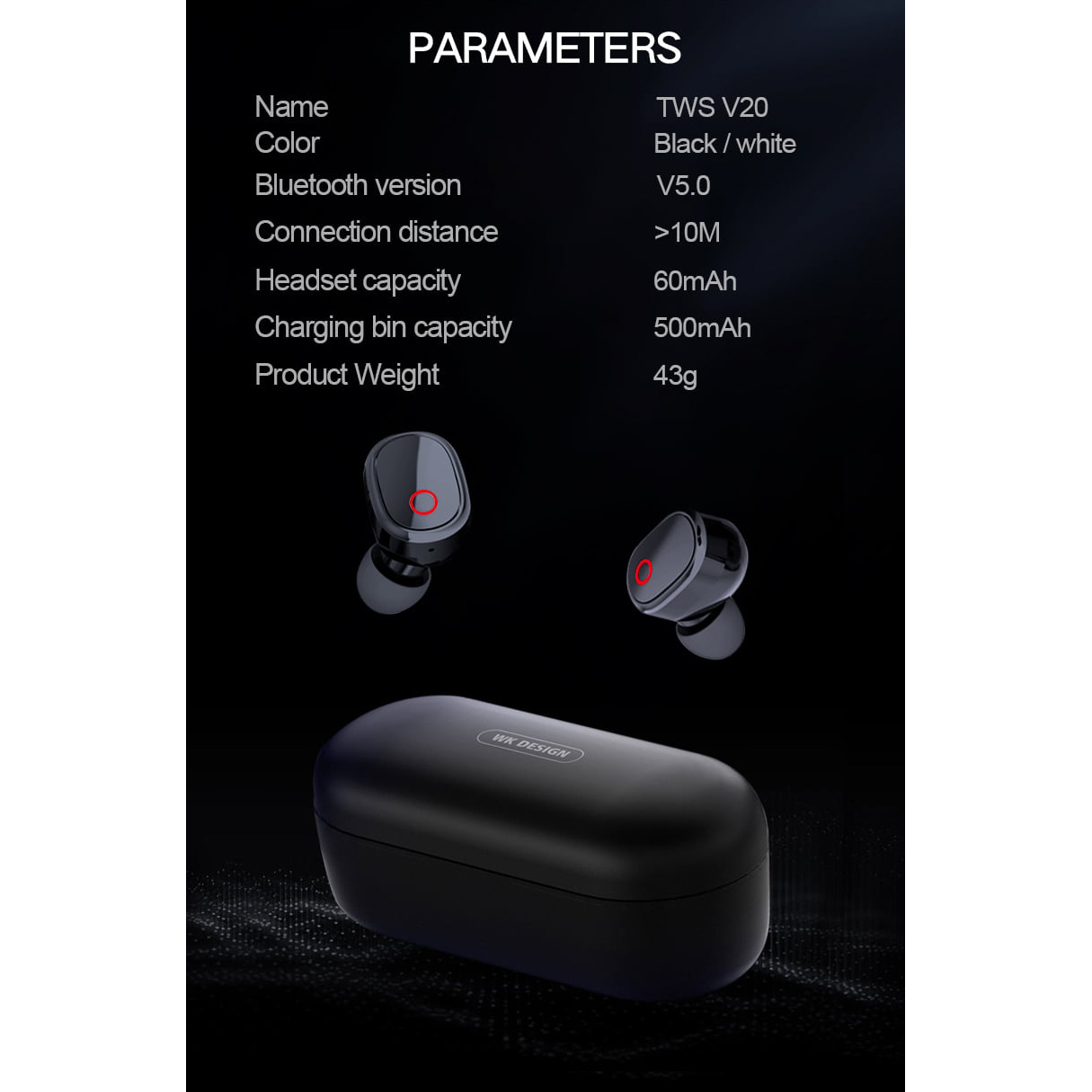 v20 tws wireless earbuds