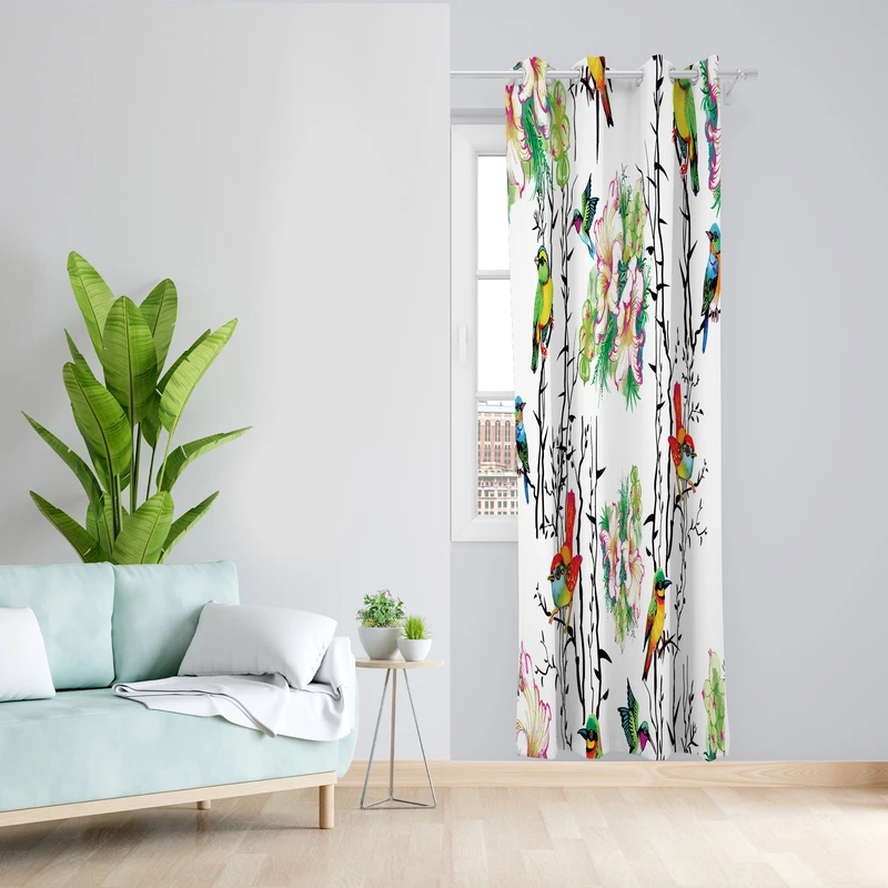 پرده طرح قناری مدل مخمل پانچی کد 2009 z سایز 140x200 سانتی متر