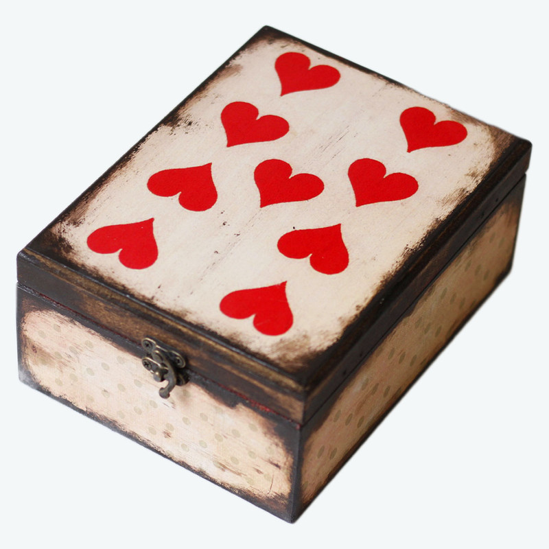 جعبه هدیه چوبی مدل قلب کد H12